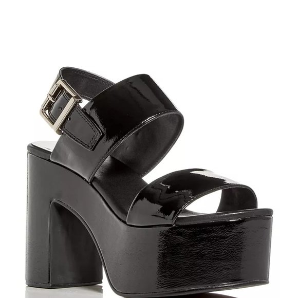 Jeffrey Campbell Shoes - Jeffrey Campbell Moody Platform Block Heel Sandals Black patent size 7.5